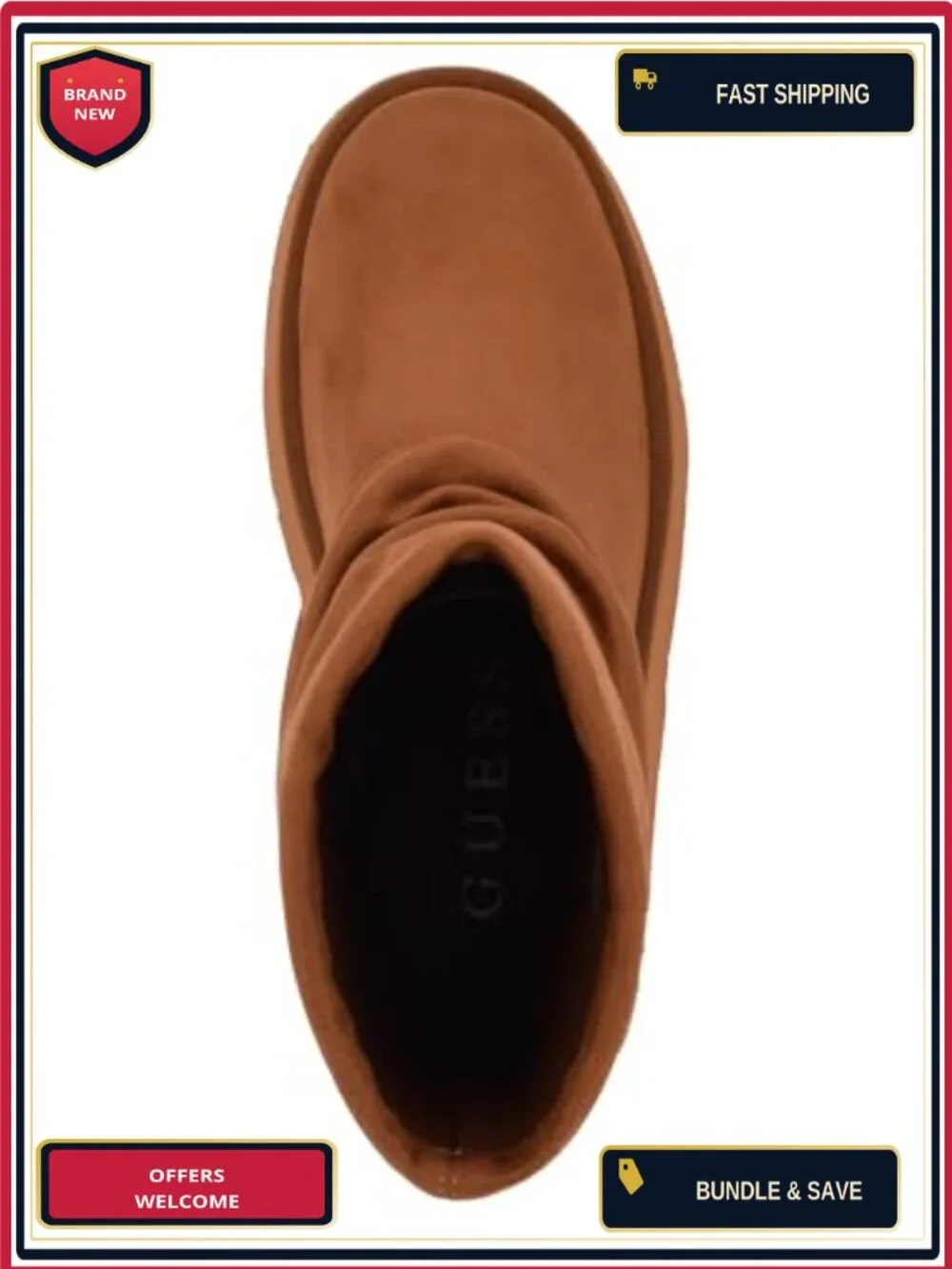 Guess Deinna Women's Slouchy Ankle Booties Faux Suede Round Toe Pull-On